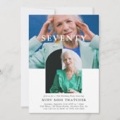 Invitation Style minimal photo SEVENTY 70e anniversaire (Devant)