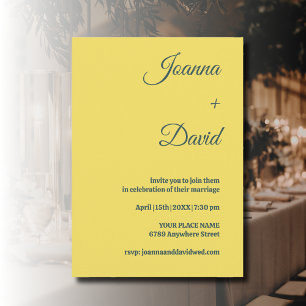 Invitation Style Minimaliste Police de Calligraphie Mariage