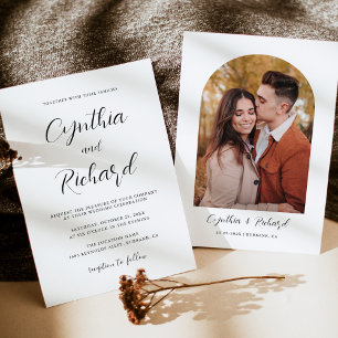 Invitation Style minimaliste simple avec Mariage photo