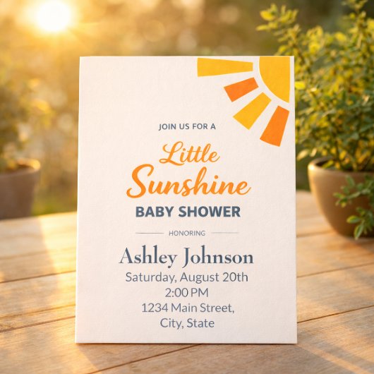 Invitation Style Minimaliste Soleil Plat