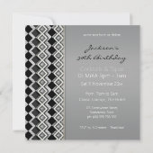 Invitation Style Mixup Stripy Diamond Age fête d'anniversaire (Dos)