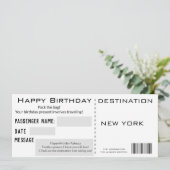 Invitation Style moderne de billet de vol actuel Anniversaire (Debout devant)