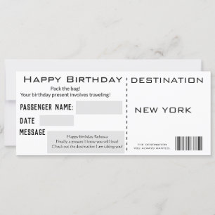 Invitation Style moderne de billet de vol actuel Anniversaire