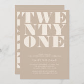 Invitation Style moderne élégant Beige Bold Typographie (Devant / Derrière)