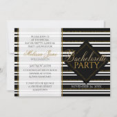 Invitation Style moderne Girl Stripes Bachelorette Party (Devant)