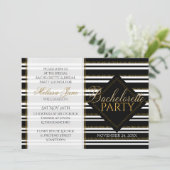 Invitation Style moderne Girl Stripes Bachelorette Party (Debout devant)