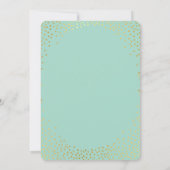 Invitation STYLE MODERNE MARIAGE mini confetti menthe or (Dos)