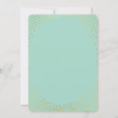 Invitation STYLE MODERNE MARIAGE mini confetti menthe or (Dos)