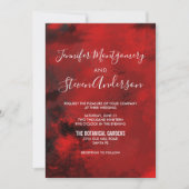 Invitation Style moderne noir et rouge foncé Mariage Abstrait (Devant)