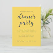 Invitation Style moderne Script lumineux Jaune lumineux dîner (Debout devant)