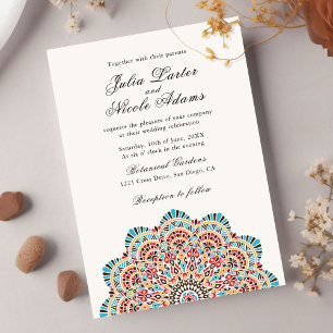 Invitation Style Motif Artistique moderne Mandala Mariage