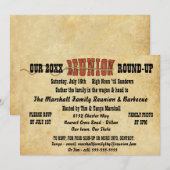 Invitation Style Occidental Faux Retrouvailles Parchemin Viei (Devant / Derrière)