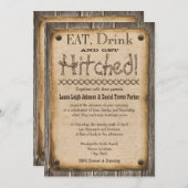 Invitation Style occidental Mangez, buvez et soyez Mariage (Devant / Derrière)