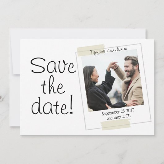Invitation Style photo parfait Enregistrer la date (Devant)