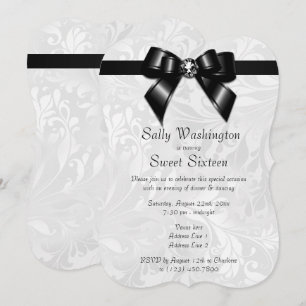 Invitation Stylé Posh Diamant Arc & Damassé Sweet 16