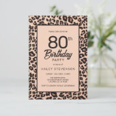 Invitation Style Poster de animal Leopard tendance 80e annive (Debout devant)