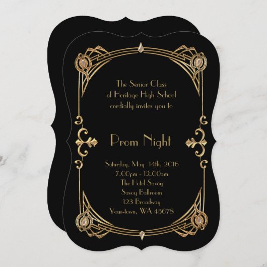 Invitation Style Prom Night Empire (Devant / Derrière)