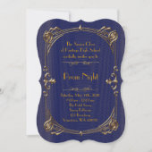 Invitation Style Prom Night Empire, Mélange d'or, marine, chi (Devant)