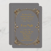 Invitation Style Prom Night Empire, Or fondu, gris (Devant / Derrière)