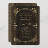 Invitation Style Prom Night Empire, Or fondu, noir (Devant / Derrière)