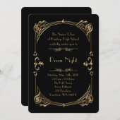 Invitation Style Prom Night Empire, Or fondu, noir (Devant / Derrière)