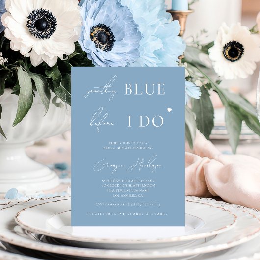 Invitation Style quelque chose de bleu avant de faire Fête de