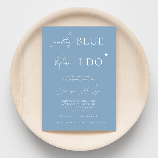 Invitation Style quelque chose de bleu avant de faire Fête de