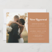 Invitation Style rétro Brown Nous faisons encore Vow photo de (Devant)