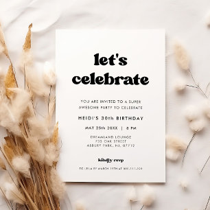 Invitation Stylé rétro Fêtons l'anniversaire