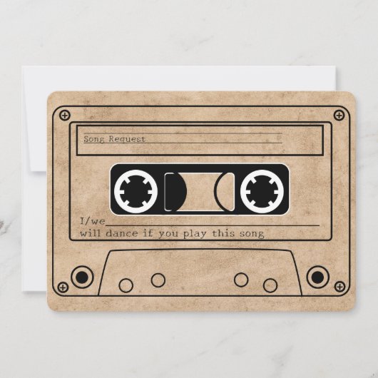 Invitation Style Retro Music Mariage de bande (Devant)