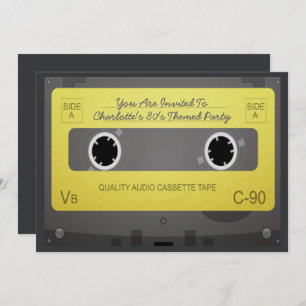 Invitation Style Retro Music Tape Party des années 80