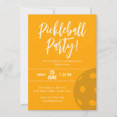 Invitation Style Rétro Neon Orange Thème Pickleball Anniversa (Devant)