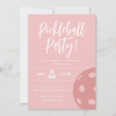 Invitation Style Rétro Neon rose thème Pickleball Anniversair (Devant)