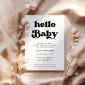 Invitation Style rétro noir & blanc Hello Baby