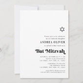 Invitation Stylé Retro Script Gras Minimaliste Bar Mitzvah (Devant)