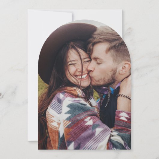 Invitation Style Retro Typographie Monogramme Mariage photo (Dos)