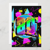 INVITATION STYLE RÉTRO VINTAGE DES ANNÉES 80 (Devant / Derrière)