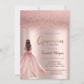 Invitation Style Rose Gold Parties scintillant Chic Robe Quin (Devant)