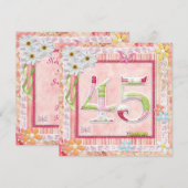 Invitation style scrapbooking pour 45e anniversaire (Devant / Derrière)