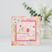 Invitation style scrapbooking pour 46e anniversaire (Debout devant)