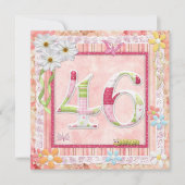 Invitation style scrapbooking pour 46e anniversaire (Devant)