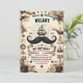 Invitation Style Ship Enfants Cool Drapeau Bateau Pirate 1er  (Debout devant)