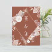 INVITATION STYLE SIMPLE BOHO TERRACOTTA MARIAGE FLORAL (Debout devant)