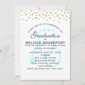 Invitation Stylé Stéthoscope Bleu Pastel Diplômée en Soins In (Devant)