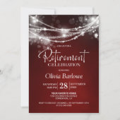 Invitation Style String Lights Red Retirement Party (Devant)