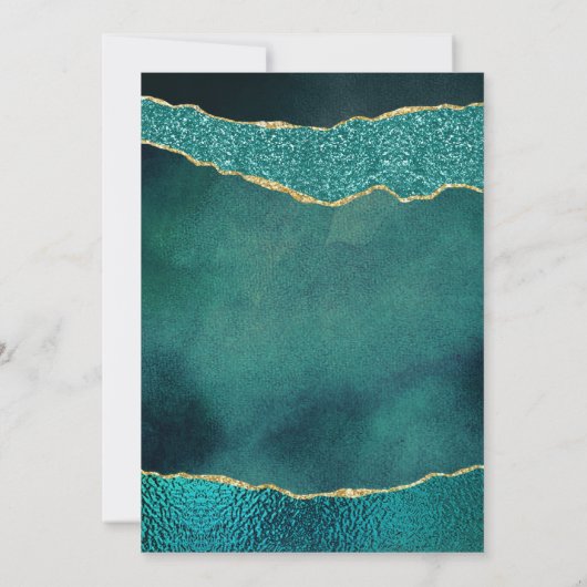 Invitation Style Turquoise & Gold Agate 16e anniversaire (Dos)