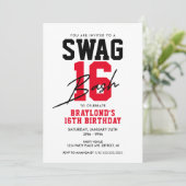 Invitation Style Varsity Swag 16 Anniversaire (Debout devant)