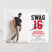 Invitation Style Varsity Swag 16 Anniversaire (Devant)