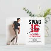 Invitation Style Varsity Swag 16 Anniversaire (Debout devant)