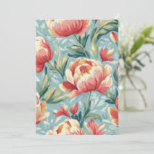 Invitation Style victorien élégant pivoines florales (Debout devant)